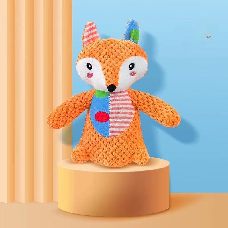 New Elephant Toy Patchwork Rabbit Fox Toy Dog Toy Sound Pet Plush Chew Toy Bite-Resistant Dog Toy Plush Sound Interactive Toy