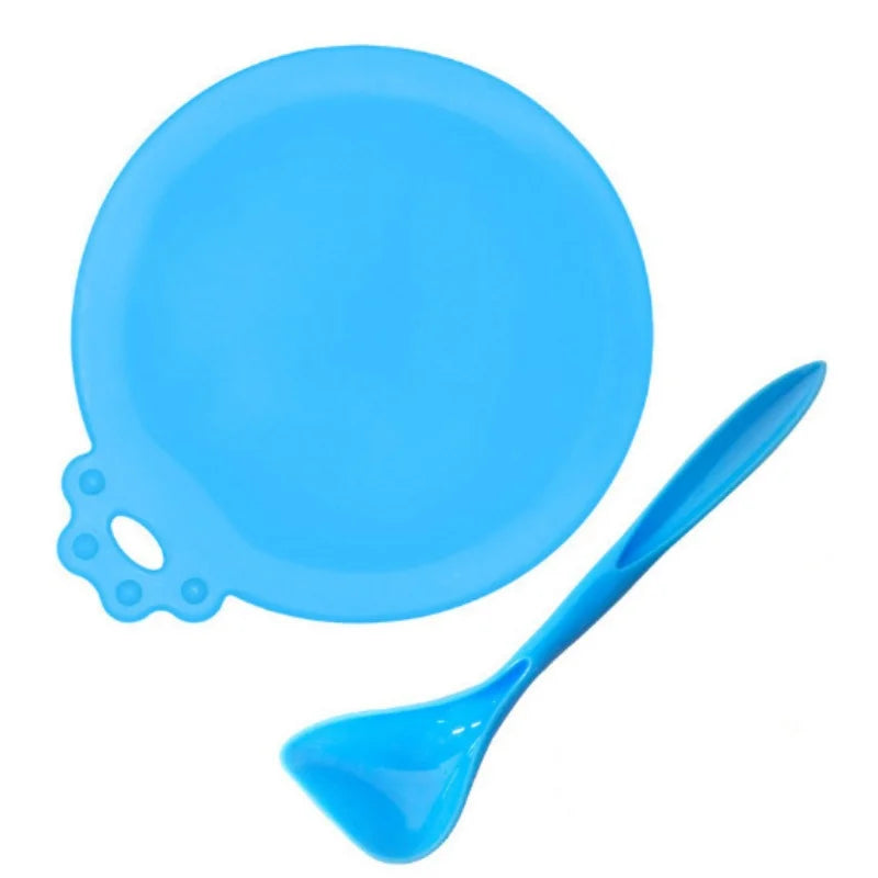 New 2PCS Reusable Pet Food Can Cover Silicone Dogs Cats Storage Tin Cap Lid Seal Cover with Spoon
