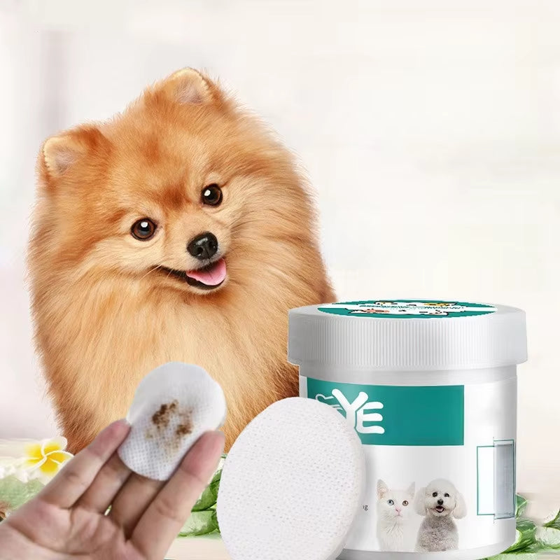 New Pet Eye Wipes Cats and Dogs Tearmark Wet Wipes Cats and Dogs Universal No Irritation Cleaning Products 130 Canned Wipes