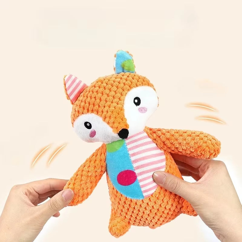 New Elephant Toy Patchwork Rabbit Fox Toy Dog Toy Sound Pet Plush Chew Toy Bite-Resistant Dog Toy Plush Sound Interactive Toy